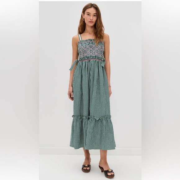 HUNTER BELL Dresses & Skirts - Hunter Bell Larissa Dress. Green Gingham Maxi Dress